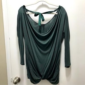 Ella Moss in moss green long sleeve lightweight blouse top size Large